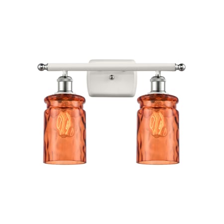 A large image of the Innovations Lighting 516-2W Candor White and Polished Chrome / Turmeric Waterglass