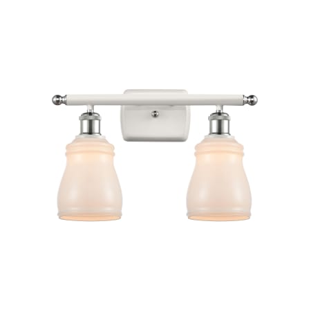 A large image of the Innovations Lighting 516-2W Ellery White and Polished Chrome