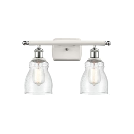 A large image of the Innovations Lighting 516-2W Ellery White and Polished Chrome / Seedy