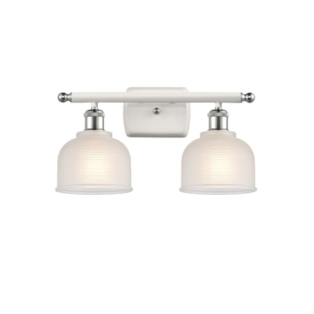 A large image of the Innovations Lighting 516-2W Dayton White and Polished Chrome