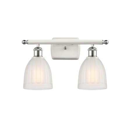 A large image of the Innovations Lighting 516-2W Brookfield White and Polished Chrome