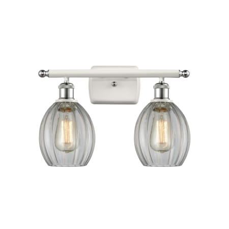 A large image of the Innovations Lighting 516-2W Eaton White and Polished Chrome / Clear