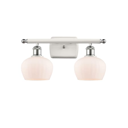 A large image of the Innovations Lighting 516-2W Fenton White and Polished Chrome / Matte White