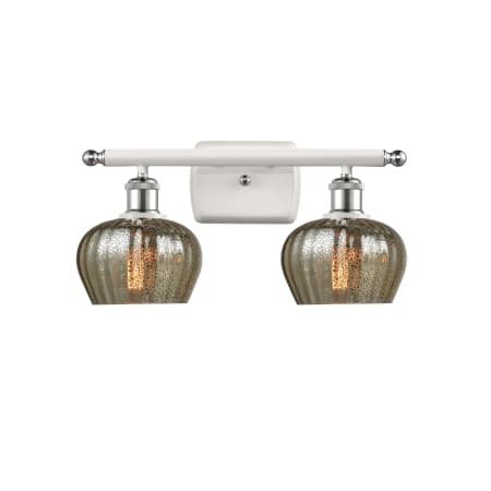 A large image of the Innovations Lighting 516-2W Fenton White and Polished Chrome / Mercury