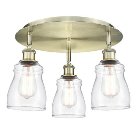 A large image of the Innovations Lighting 516-3C-10-17 Ellery Flush Alternate Image