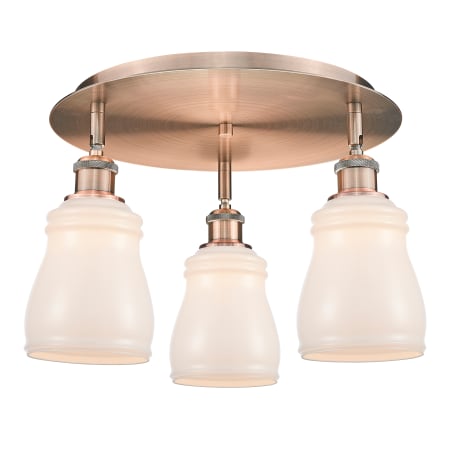 A large image of the Innovations Lighting 516-3C-10-17 Ellery Flush Alternate Image