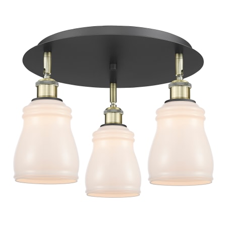 A large image of the Innovations Lighting 516-3C-10-17 Ellery Flush Alternate Image