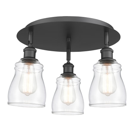 A large image of the Innovations Lighting 516-3C-10-17 Ellery Flush Alternate Image