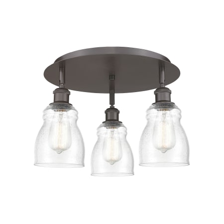 A large image of the Innovations Lighting 516-3C-10-17 Ellery Flush Alternate Image