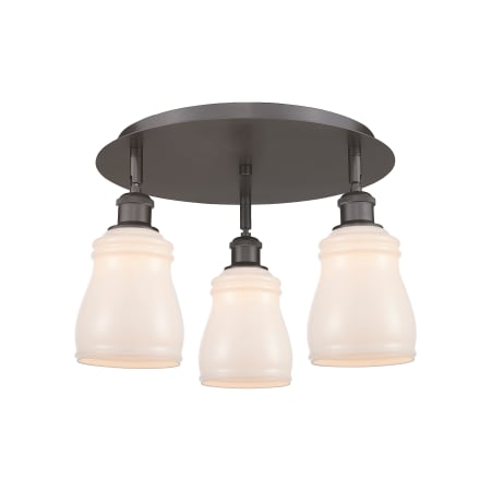 A large image of the Innovations Lighting 516-3C-10-17 Ellery Flush Alternate Image