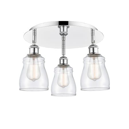 A large image of the Innovations Lighting 516-3C-10-17 Ellery Flush Alternate Image