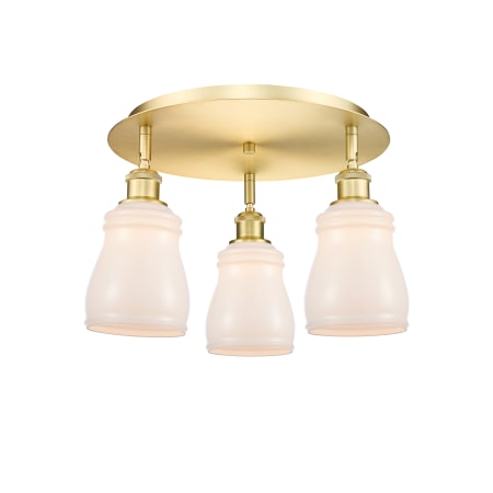 A large image of the Innovations Lighting 516-3C-10-17 Ellery Flush Alternate Image