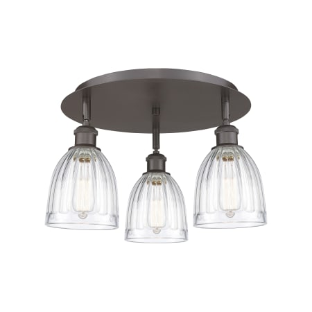 A large image of the Innovations Lighting 516-3C-10-18 Brookfield Flush Alternate Image