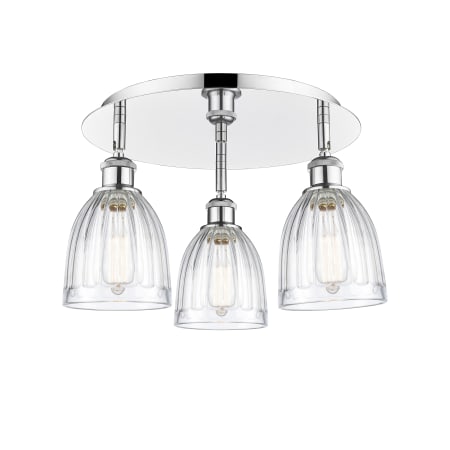 A large image of the Innovations Lighting 516-3C-10-18 Brookfield Flush Alternate Image