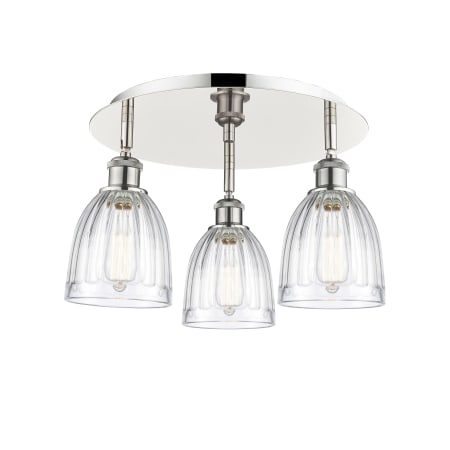 A large image of the Innovations Lighting 516-3C-10-18 Brookfield Flush Alternate Image