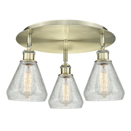 A large image of the Innovations Lighting 516-3C-10-18 Conesus Flush Alternate Image