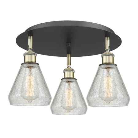 A large image of the Innovations Lighting 516-3C-10-18 Conesus Flush Alternate Image