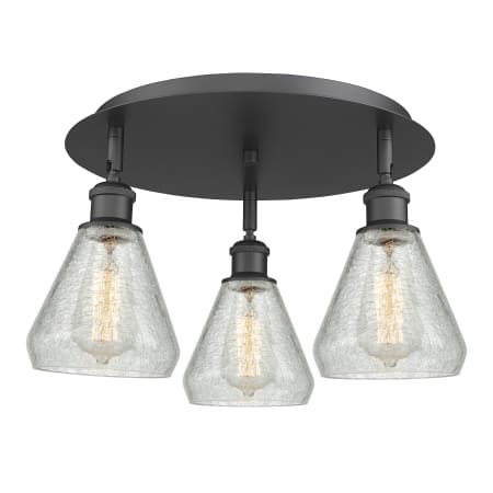 A large image of the Innovations Lighting 516-3C-10-18 Conesus Flush Alternate Image