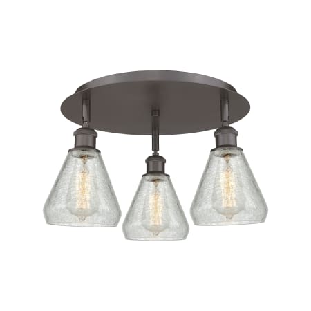 A large image of the Innovations Lighting 516-3C-10-18 Conesus Flush Alternate Image