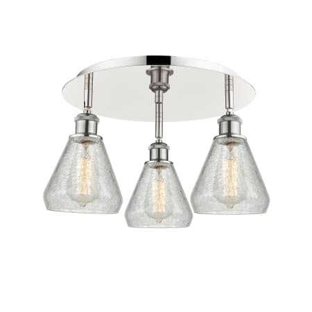 A large image of the Innovations Lighting 516-3C-10-18 Conesus Flush Alternate Image