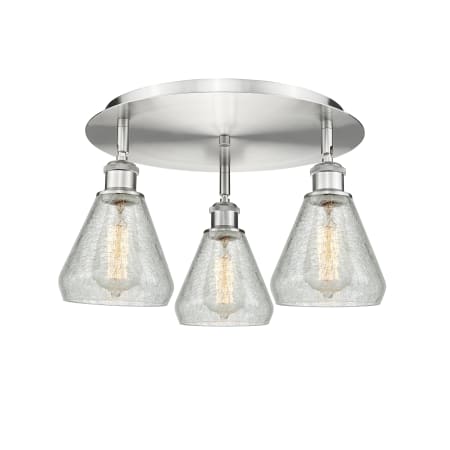 A large image of the Innovations Lighting 516-3C-10-18 Conesus Flush Alternate Image