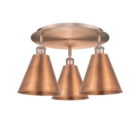 A large image of the Innovations Lighting 516-3C-11-20 Ballston Cone Flush Alternate Image