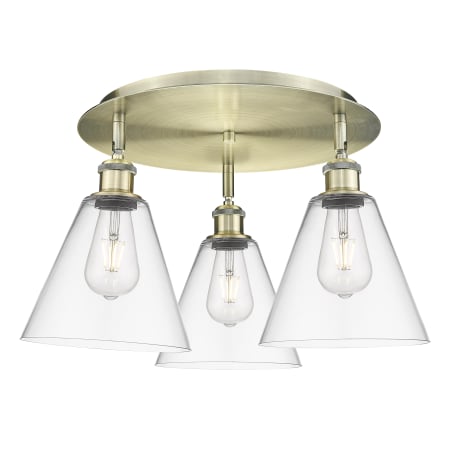 A large image of the Innovations Lighting 516-3C-11-20 Berkshire Flush Alternate Image