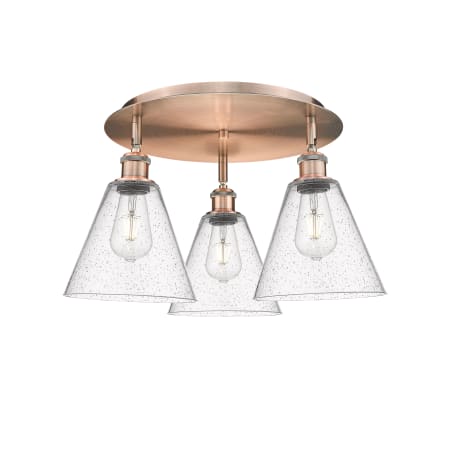 A large image of the Innovations Lighting 516-3C-11-20 Berkshire Flush Alternate Image