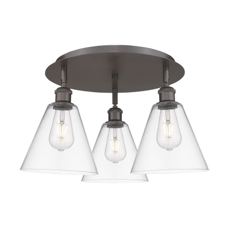 A large image of the Innovations Lighting 516-3C-11-20 Berkshire Flush Alternate Image