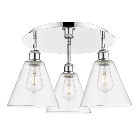 A large image of the Innovations Lighting 516-3C-11-20 Berkshire Flush Alternate Image