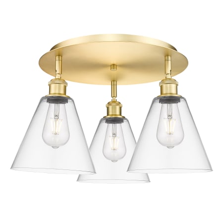 A large image of the Innovations Lighting 516-3C-11-20 Berkshire Flush Alternate Image