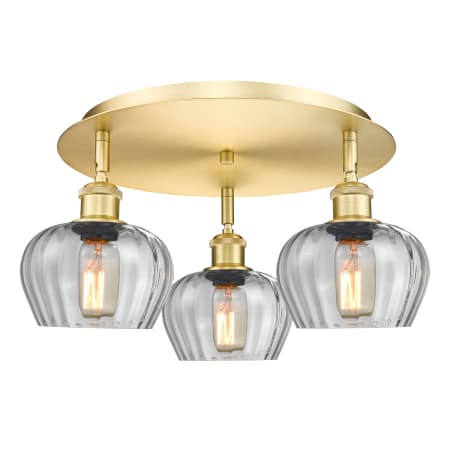 A large image of the Innovations Lighting 516-3C-8-19 Fenton Flush Alternate Image