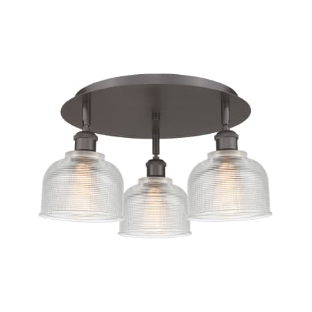 A large image of the Innovations Lighting 516-3C-9-18 Dayton Flush Alternate Image