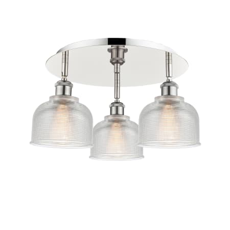 A large image of the Innovations Lighting 516-3C-9-18 Dayton Flush Alternate Image