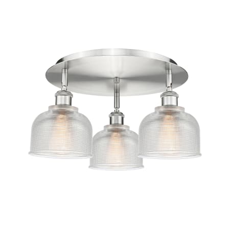 A large image of the Innovations Lighting 516-3C-9-18 Dayton Flush Alternate Image