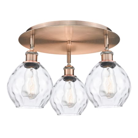 A large image of the Innovations Lighting 516-3C-9-18 Waverly Flush Alternate Image