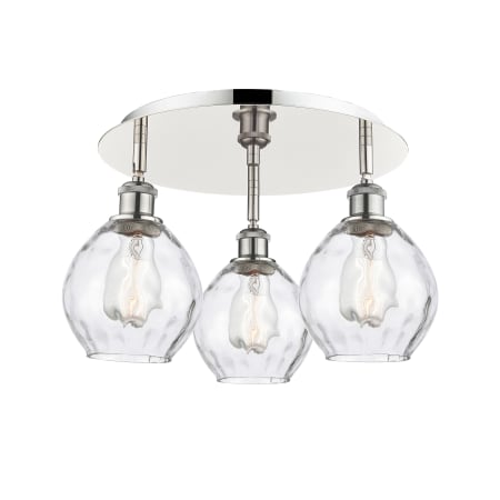 A large image of the Innovations Lighting 516-3C-9-18 Waverly Flush Alternate Image