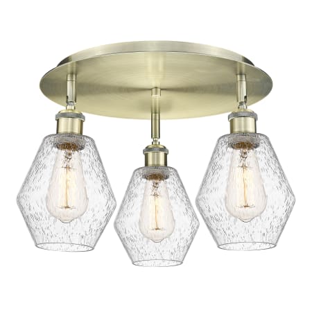 A large image of the Innovations Lighting 516-3C-10-18 Cindyrella Flush Antique Brass / Seedy