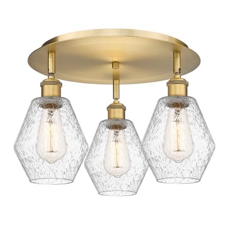 A large image of the Innovations Lighting 516-3C-10-18 Cindyrella Flush Brushed Brass / Seedy