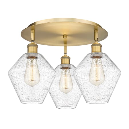 A large image of the Innovations Lighting 516-3C-11-20 Cindyrella Flush Brushed Brass / Seedy