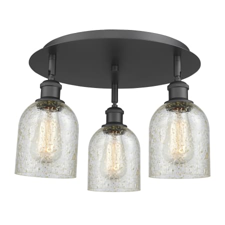 A large image of the Innovations Lighting 516-3C-10-17 Caledonia Flush Matte Black / Mica