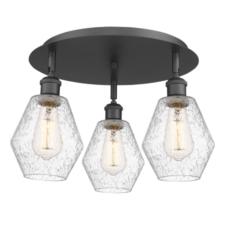 A large image of the Innovations Lighting 516-3C-10-18 Cindyrella Flush Matte Black / Seedy