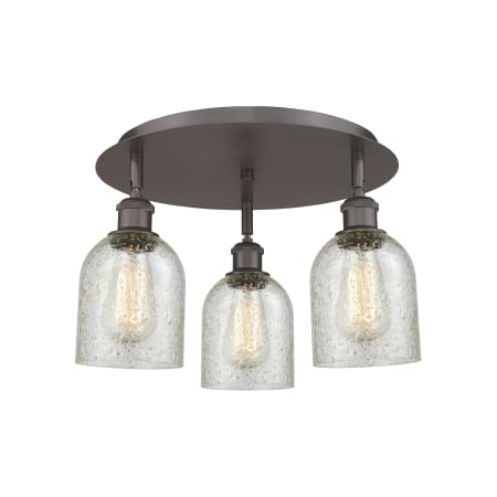 A large image of the Innovations Lighting 516-3C-10-17 Caledonia Flush Oil Rubbed Bronze / Mica