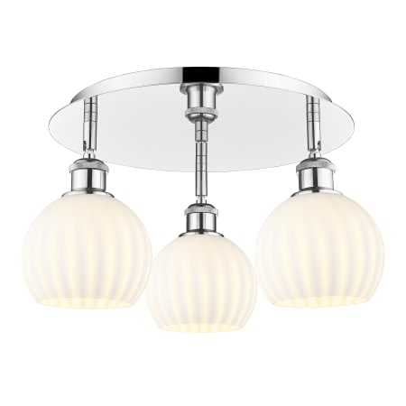 A large image of the Innovations Lighting 516-3C-9-18-White Venetian-Indoor Ceiling Fixture Polished Chrome / White Venetian
