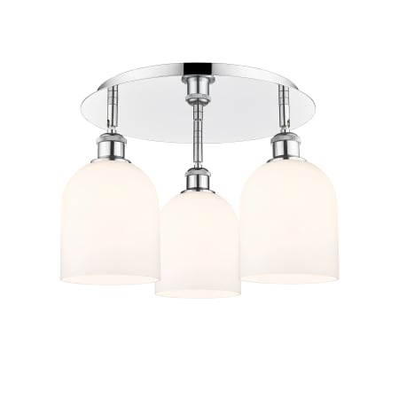 A large image of the Innovations Lighting 516-3C-11-18 Bella Flush Polished Chrome / Gloss White