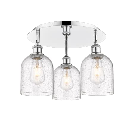 A large image of the Innovations Lighting 516-3C-11-18 Bella Flush Polished Chrome / Seedy