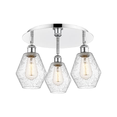 A large image of the Innovations Lighting 516-3C-10-18 Cindyrella Flush Polished Chrome / Seedy