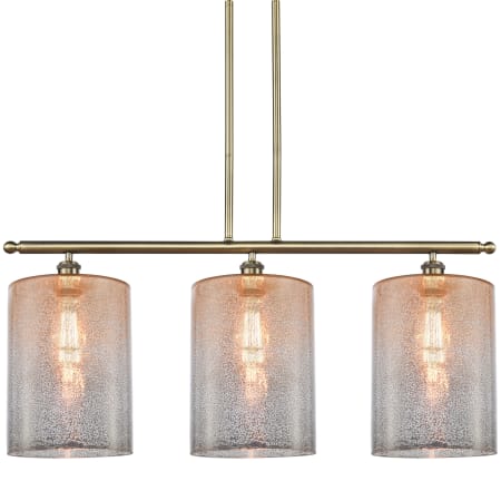 A large image of the Innovations Lighting 516-3I-10-36-L Cobbleskill Linear Antique Brass / Mercury