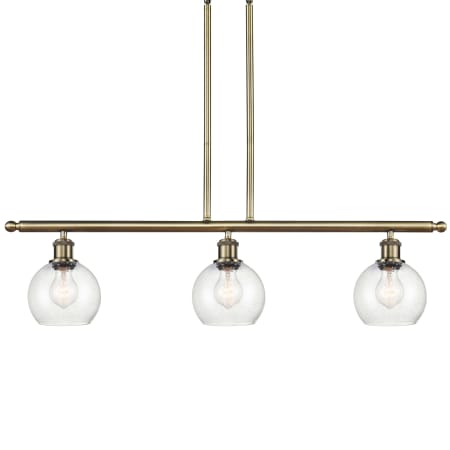 A large image of the Innovations Lighting 516-3I-10-36 Athens Linear Antique Brass / Seedy