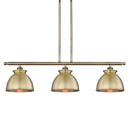 A large image of the Innovations Lighting 516-3I-11-36 Adirondack Linear Antique Brass